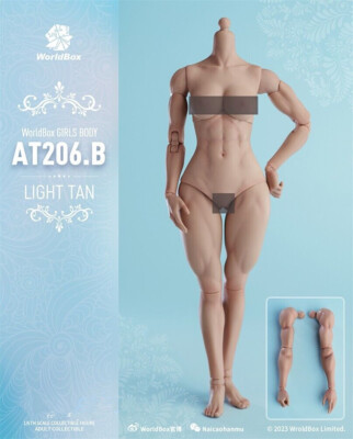 Worldbox AT206B 1:6 Light Tan Muscle 12'' Joint Female Action Figure Body Toys