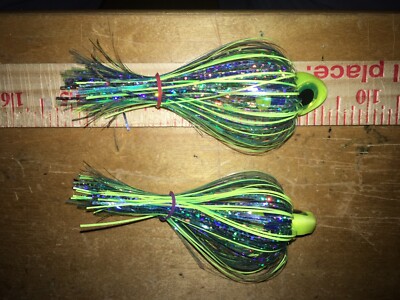 High Percentage Big Eyes Salmon Trolling Flies Pack Of 2- 4  Rigged