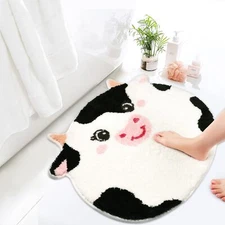 Bath Mat Rug 29.5×22.5 Cow Bathroom Rug Cute Bath Mat Cow Print Rug Bathroom ...