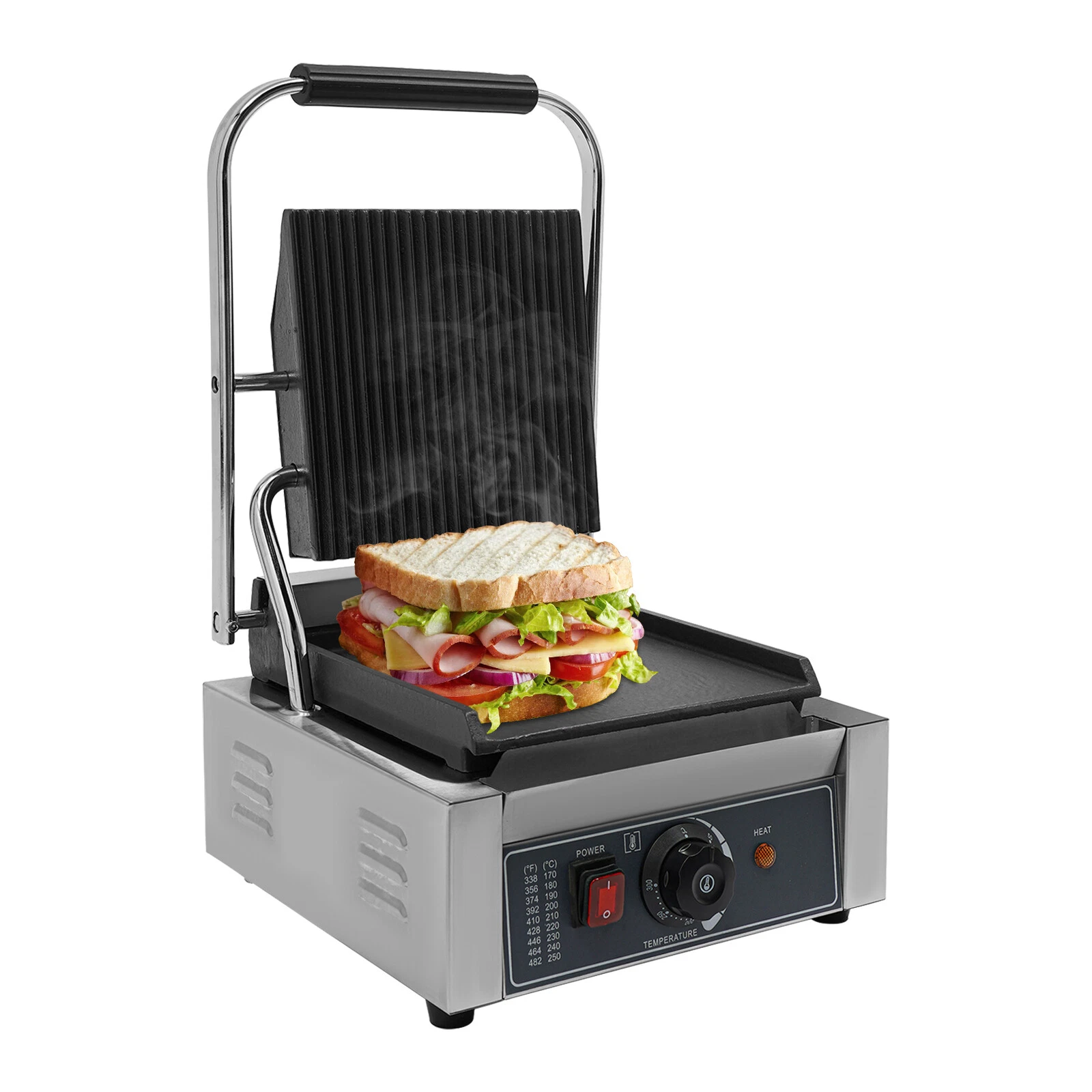 1800W 110V Electric Sandwich Maker Commercial Sandwich Panini Press Grill