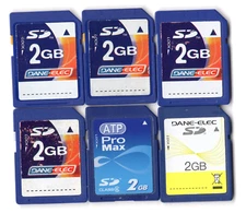 Lot Of 6x ATP / Dane-Elec 2GB SD Camera Memory Cards