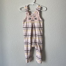 Hanna Andersson Striped Bunny Organic Cotton Overalls