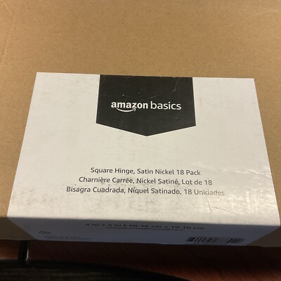 New Box 18-Pack Amazon Basics AB-DH54-SN 4'' x 4'', Satin Nickel, Square Hinge