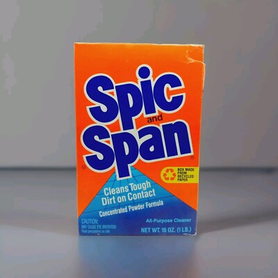 Vintage Spic and Span Movie Prop All Purpose Floor Cleaner 16 Oz Box 1987 Empty