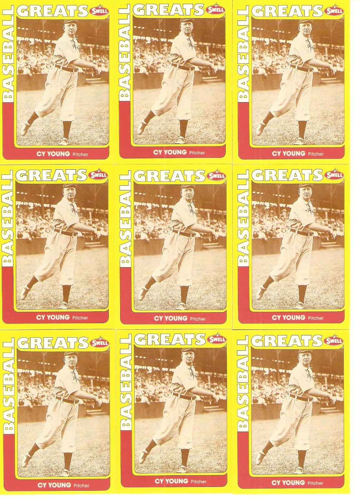 Carte De Baseball Vintage Cy Young 1989 - Format 6.75" X 3.75", Carte D'anniversaire Fun To Send