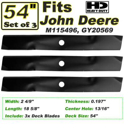 6 Gator Fusion 3-In-1 Mulching 18-5/8″ Blades To Replace John Deere M115496, M111532, M114582 - Foto 2