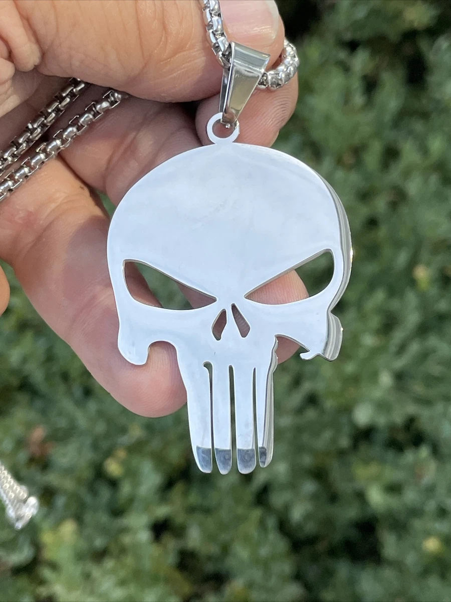 Solid Marvel Punisher High Quality Stainless Steel Skull Pendant Necklace