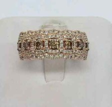 3Ct Round Lab-Created Chocolate/Diamond Halo Wedding Ring 14K Rose Gold Plated