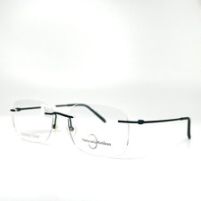 Naturally Rimless NR370 NAV Blue Rectangular Eyeglasses Frames 53[]18 140 mm A2