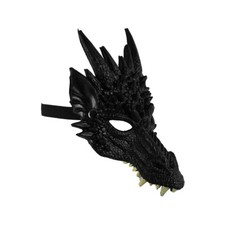 Adult Unisex 3-D Dragon Mask Foam Rubber Cosplay Costume Accessory BLACK