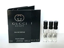3 x Gucci Guilty Pour Homme Eau De Parfum Sample Spray Vials 1.5ml each NEW