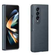 Official Samsung Leather Cover for Glaxy Z Fold4 - Black RRP 69.00 Black £ Gray