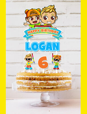 VLAD AND NIKI Cake Topper Personalised *STURDY* Birthday Party - Main Image