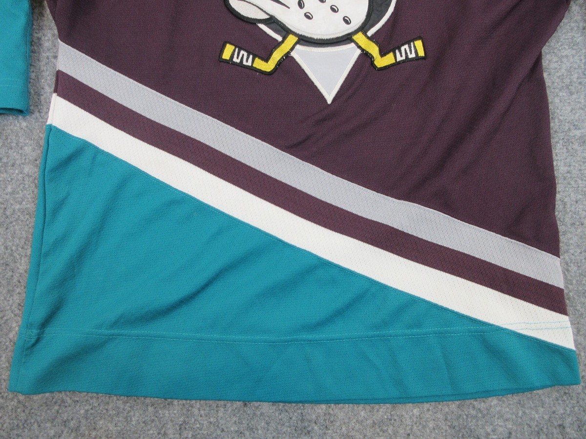 VINTAGE Anaheim Ducks Jersey Boys Large Purple Big Logo NHL