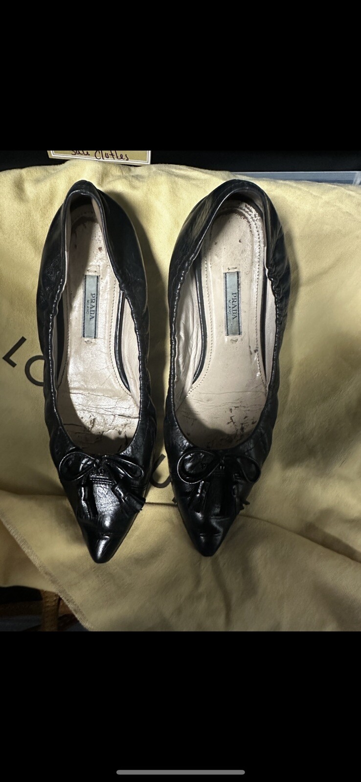 Prada Ballerina Flats Size 37 Retail $650 Luxury Designer Shoes-image