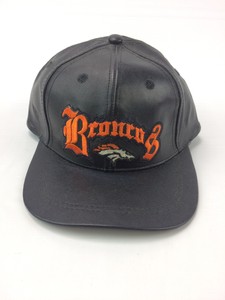 leather broncos hat