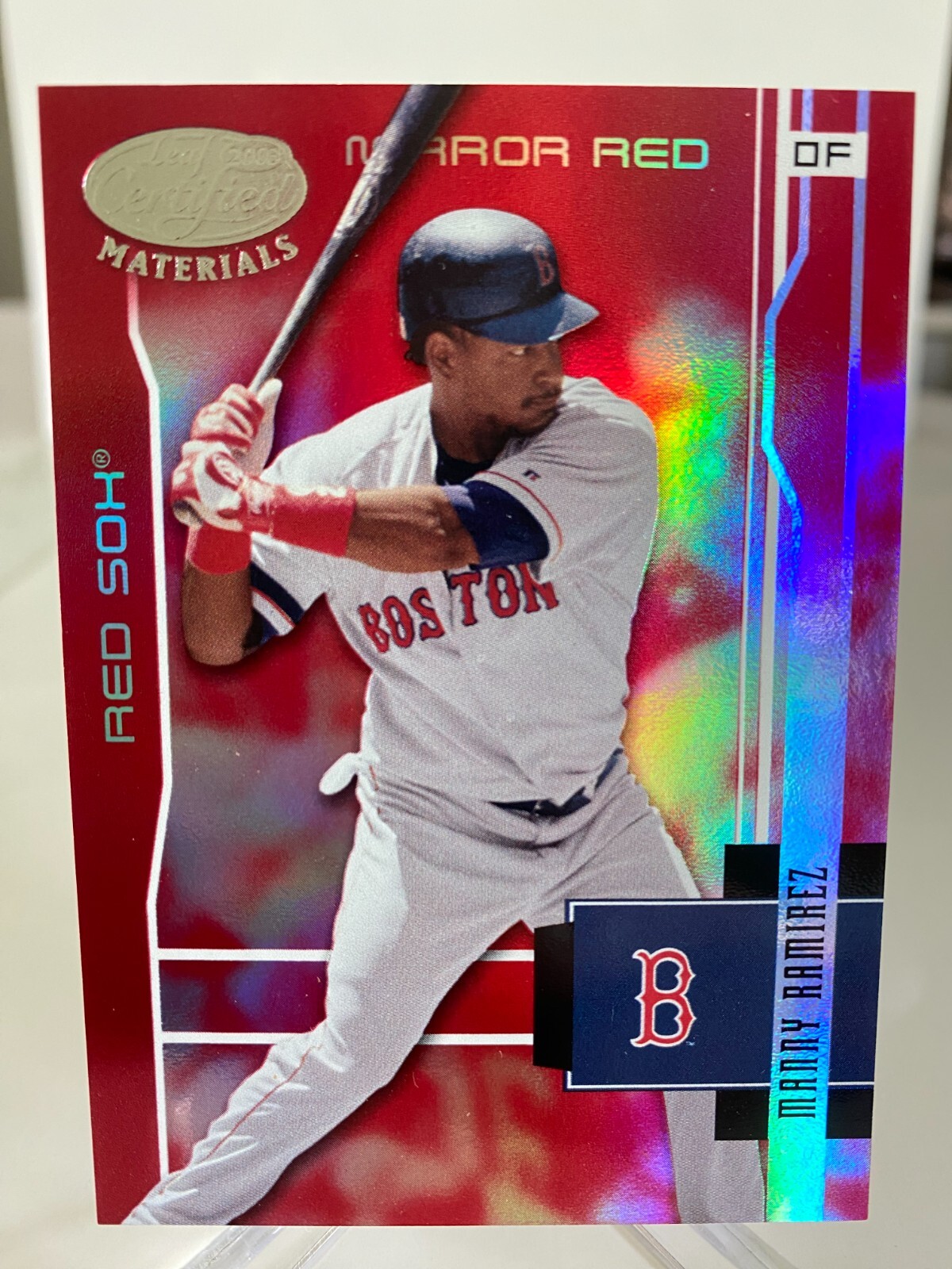 2003 Leaf Certified Materials 'Red Mirror' Manny Ramirez #27 /100 NM/MT!!
