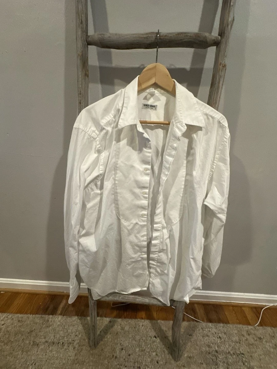 1980s Giorgio Armani コットン シャツ ヴィンテージ 白 Giorgio