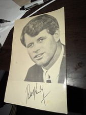 Vintage 5x7 Robert Kennedy Presidential Campaign Flyer Facsimile Signed 2 sided