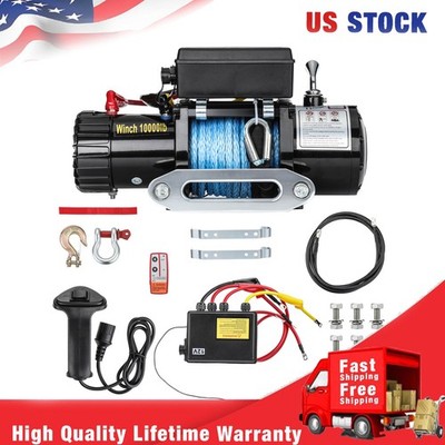 Wireless Electric Winch 10000lbs 12V Synthetic Rope Towing for Truck Trailer Car