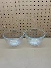 Pyrex 3 Cup Glass Ribbed Bowl Clear Ribbed Glass 7401-S Mixing Set Of 2 Bowls