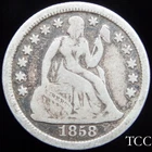 1858 O SEATED LIBERTY DIME ~ ORIGINAL NEW ORLEANS 10c COIN ~ FREE SHIPPING ~ TCC