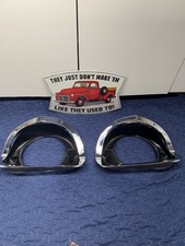 Nos 1957 Desoto -chrysler Headlamp Chrome Bezel For Two Light Vehicles Lh-rh Nos 1957 Desoto -chrysler Headlamp Chrome Bezel For Two Light Vehicles Lh-rh