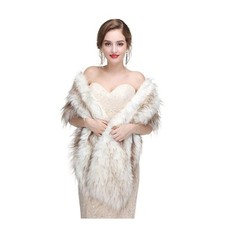Women's 1920 Fur Wraps Shawls Bridal Winter Faux Stole Wedding Mink Cape