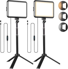 Niceveedi LED Photography Lighting Kit, 2-Pack 8 Portable Video Light with Adju