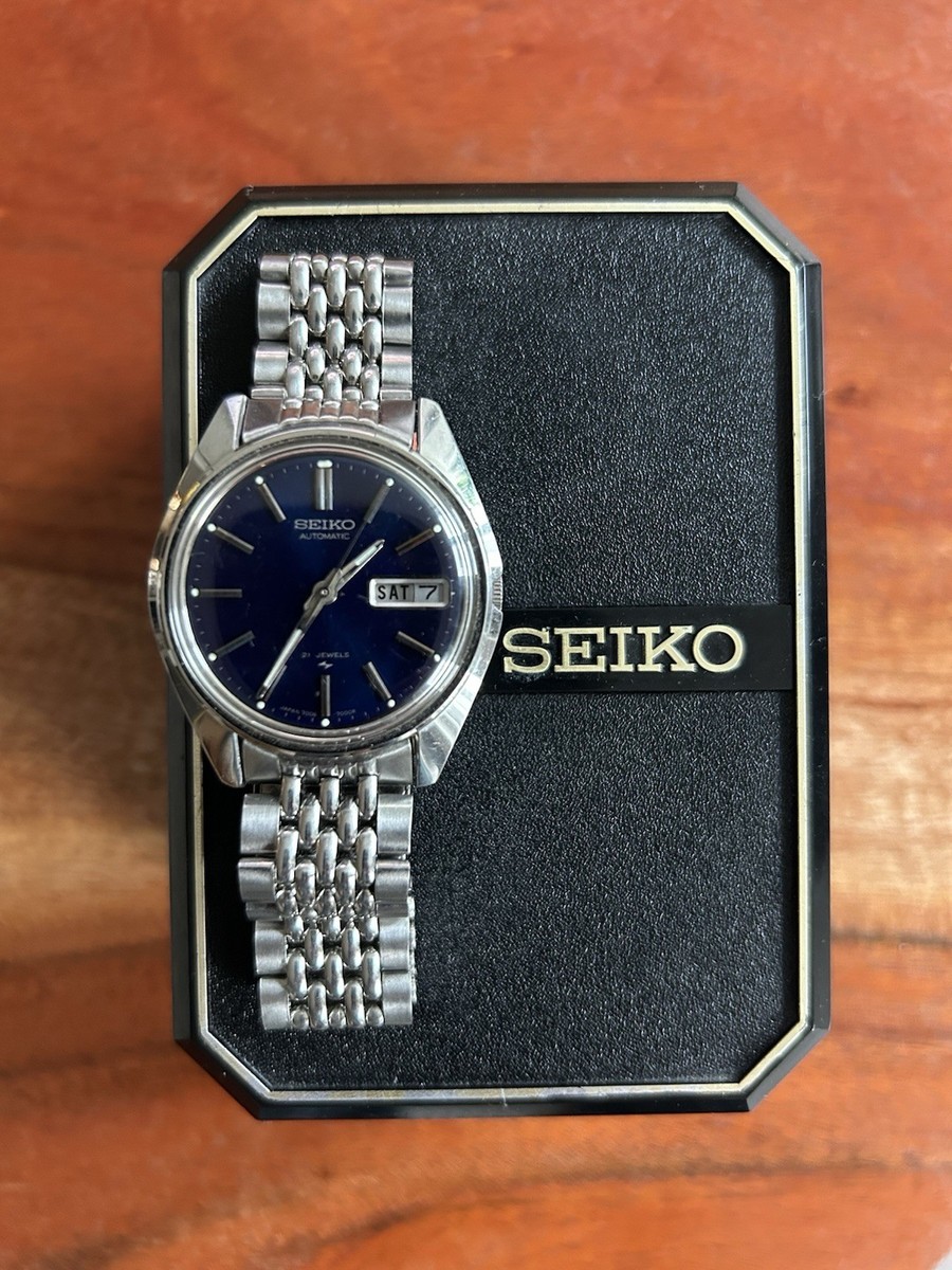 Vintage Blue Sunburst Dial Seiko 7006-8000 Feb 1970 Automatic 21J