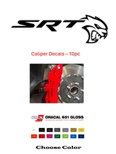 SRT HELLCAT Brake Caliper Decal Set - 10 Piece - Challenger, Charger, Cherokee