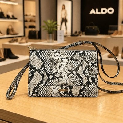 ALDO Snake Print Bag Crossbody Gold Hardware Excellent Condition 