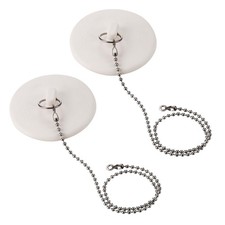 Drain Plug, Rubber Bathtub Plug, Tub Plug with 15" Stainless Steel Beaded Cha...