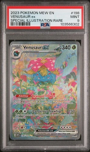 2023 POKEMON MEW EN-151 SPECIAL ILLUSTRATION RARE #198 VENUSAUR EX PSA 9