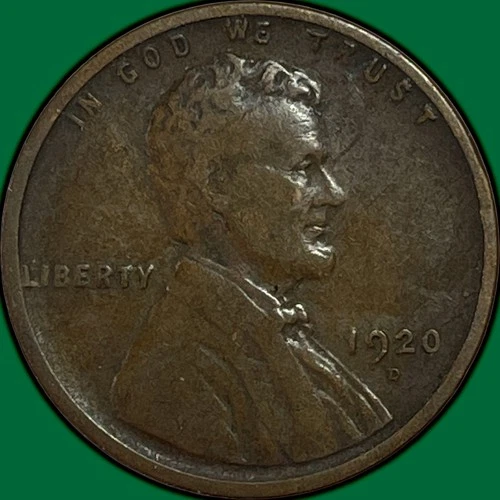 1920-D Lincoln Wheat Cent Very Fine VF Coin #35030