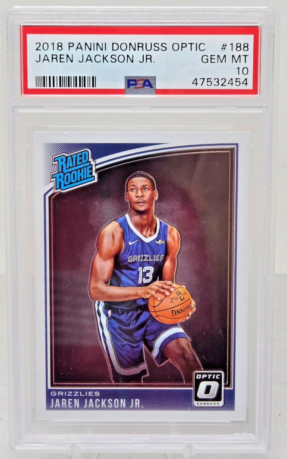 2018 Panini Donruss Optic JAREN JACKSON JR RC Rookie Card PSA 10 GEM MINT