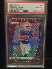 2024 Prizm Keon Coleman Purple Power #362 Rookie RC PSA 10 GEM MT * #13/49