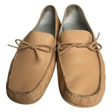 Antonio Melani Stockton Cocoa Creme Leather Driving Loafers Size 8 Preppy