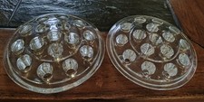 Pair Of 16 Hole 5" Clear Vintage Flower Frogs