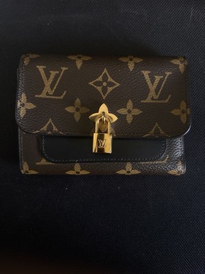 Louis Vuitton Flower Lock - Compact Monogram / Schwarzes Leder - Original Flower Vorhängeschloss