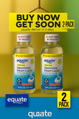 Equate Medicated Vapor Steam Liquid 8oz   2 Pack Sinus Allergy Relief