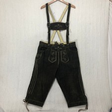 Port Louis Leather Lederhosen Mens Oktoberfest Bavarian Shorts Suspenders