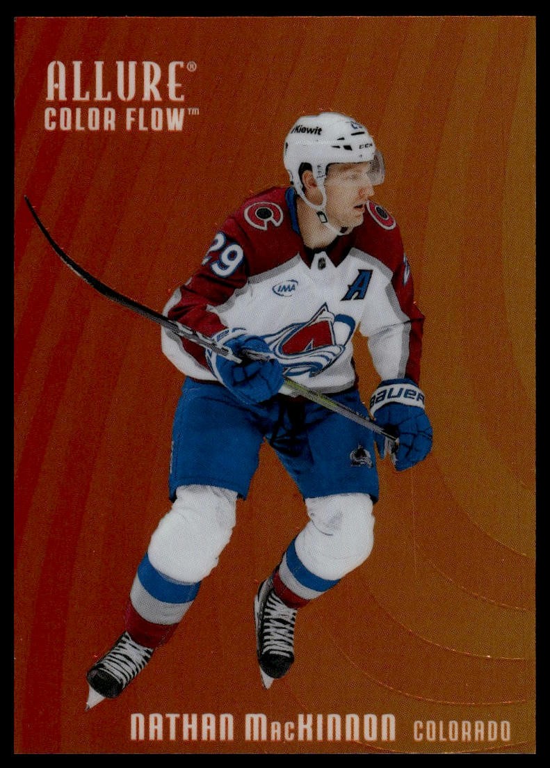 2025-26 Upper Deck Allure #CF-20 Nathan MacKinnon Color Flow Red-Orange