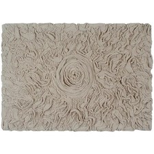 Home Weavers 17"x24" Bell Flower Collection Linen Cotton Floral Pattern Bath Rug