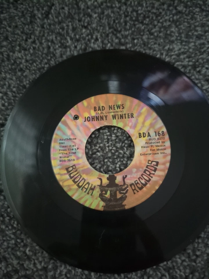 Johnny Winter Bad News/Out Of Sight Promo Blues Rock 1970 Buddah Records A5A25 Foto 3 de 4