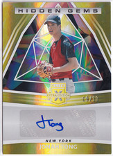2022 Elite Extra Edition Hidden Gems Signatures Gold #HG-JT Jonah Tong /10