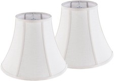 Creme White Bell Lamp Shades Set of 2 Medium Shade 6.7 Top x 13 Bottom x 10...