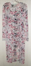 Almost Famous Bodycon Strapless Dress Jr Large Ruched w Cardigan Duster Mesh SET