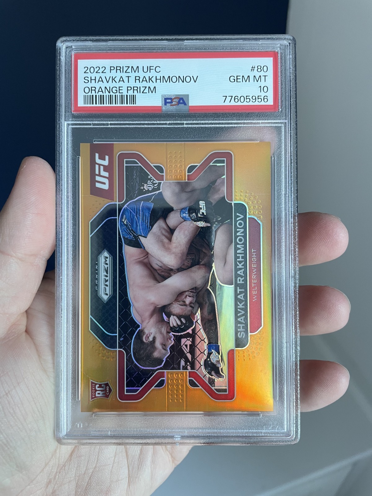 Shavkat Rakhmonov Rookie Orange Prizm /99 - 2022 Panini Prizm UFC 80 - PSA 10 TY