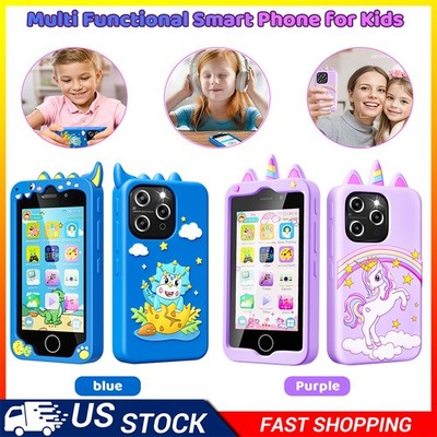 Kids Toy Phone Christmas Gift for 3-10 Years Old Toddler Smart Phone Blue&purple